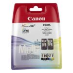 Cartucho de Tinta Original (pack de 2) Canon PG-510/CL511 Tricolor Negro 1 4960999974231 2 I0 1