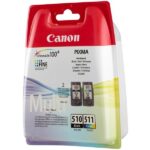 Cartucho de Tinta Original (pack de 2) Canon PG-510/CL511 Tricolor Negro 2 4960999974231 3 I1 1